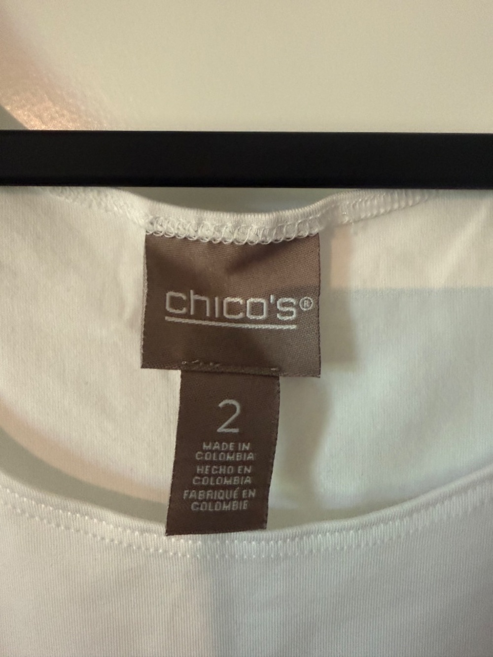 Chico's White Tank Top; Sz: Large - Picture 3 of 4